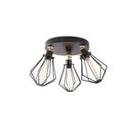 Amber LED Tel 3'lü Plafönyer Modern Metal Gövde E27 Uyumlu Salon ve Mutfak Aydınlatma, Siyah-1041