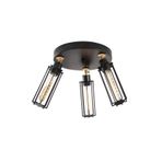 Amber LED Tel 3'lü Tepsi Sarkıt Avize Metal Gövdeli Salon ve Antre için E27 Uyumlu, Siyah-1017