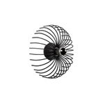 Amber LED Tel Tekli Aplik Pütürlü Siyah Metal Gövdeli Modern Aydınlatma E27 Uyumlu, Siyah-S