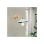 Amber LED Turkuaz Metal Aplik Duvar Lambası E27 Uyumlu 24x30x20 cm Yatak Odası ve Oturma Odası, Mavi-627