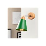 Amber LED Yeşil Metal Aplik E27 Duvar Lambası 14x25x25 cm Yatak Odası ve Koridor Aydınlatma, Çok Renkli-614