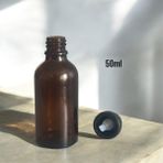 Amber Renkli Boş Esans Şişesi, Çok Amaçlı Şişe 50ML , 6 Lı
