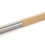AmberHaus%100 Doğal Akasya Ahşap & Paslanmaz Çelik 3’lü Mutfak Seti | Kaşık, Spatula, Kevgir | Isıya Dayanıklı ve Şık Servis Takımı (Bambu Spatula)