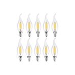 Amberled 10 Adet Kıvrık Buji Ampul 4W Şeffaf Filament Rustik LED Ampul – E14 Duy, 3200K Günışığı Işık - Cata - Avize Ampulü [enerji Sınıfı F]