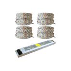 AmberLED 3 Dirençli Double Pcb Yeni Nesil Şerit Led 20 Metre Beyaz + 20 Amper 240 Watt Ultra Slim Led Trafo