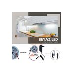 AmberLED Şerit Led 2.5 Metre Beyaz Tak Çalıştır Adaptör Dahil | Tezgah, Dolap, Mutfak Aydınlatma