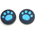 Ambertown 2 x Silikon Analog Denetleyici Başparmak Çubuğu Joystick Kavrama Kapağı Nintendo Switch NS/Switch Lite Controller Joy-Con ThumbStick Sevimli Kedi Pençe Pençe (Mavi)
