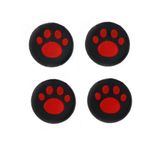 Ambertown Analog Silikon Parmak Çubuğu Tutamakları Kapak Joystick Başparmak Çubukları PS4 PS3 Xbox One Xbox 360 PS2 Oyun Kumandaları için Kapak (4 x Kırmızı Kedi Köpek Pati)