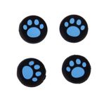 Ambertown Analog Silikon Parmak Çubuğu Tutamakları Kapak Joystick Başparmak Çubukları PS4 PS3 Xbox One Xbox 360 PS2 Oyun Kumandaları için Kapak (4 x Mavi Kedi Köpek Pati)