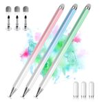 AmberVec Dokunmatik Ekranlar için Stylus Kalemler, iPad için 2'si 1 Arada Yüksek Hassasiyetli Evrensel Stylus Kalem Apple, iPhone, iPad, Android, Samsung Tabletler, Telefonlar, 3'lü Paket ile Uyumlu - Mavi,