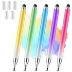AmberVec Dokunmatik Ekranlar için Stylus Kalemler, iPad için Evrensel 2'si 1 Arada Stylus Kalem iPhone, iPad, Android, Microsoft Tabletler, Telefonlar, Yüzey, [5 Paket] ile Uyumlu - Mavi, Yeşil,