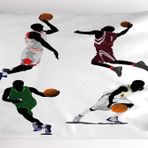Ambesonne Spor Yastık Kılıfı, Basketbol Oyuncuları Dribling Dunking Floater Canlı Renkli Üniformalar Sportmenlik, Dekoratif Standart King Size Baskılı Yastık Kılıfı, 91,44 x 50,8 cm, Pastel Gökkuşağı