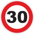 Ambiance Sticker Çıkartma çıkartması hız sınırlaması otobüs kırmızı daire – Traktör ağırlığı ağır disk sınırlama hız kamyon 30 km/saat yapışkan – 15 cm çap