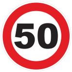 Ambiance Sticker Çıkartma çıkartması hız sınırlaması otobüs kırmızı daire – Traktör ağırlığı ağır disk sınırlama hız kamyon 50 km/saat yapışkan – 15 cm çap