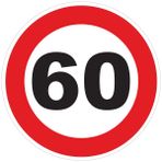Ambiance Sticker Çıkartma çıkartması hız sınırlaması otobüs kırmızı daire – Traktör ağırlığı ağır disk sınırlama hız kamyon 60 km/saat yapışkan – 15 cm çap