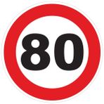 Ambiance Sticker Çıkartma çıkartması hız sınırlaması otobüs kırmızı daire – Traktör ağırlığı ağır disk sınırlama hız kamyon 80 km/saat yapışkan – 10 cm çap