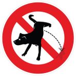 Ambiance Sticker Kendinden Yapışkanlı Uyarı Levhası "Pipi" Köpekler, Lamine, Su Geçirmez ve U Dayanıklı, Yuvarlak, 15 cm Çap