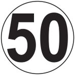 Ambiance Sticker Macaron Hız Sınırlaması Traktör Ağırlığı – Ağır Disk Sınırlama Hız Kamyon 50 km/saat Yapışkan – 15 cm Çap
