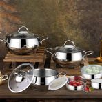 Amboss 12 Parça Star Prime Paslanmaz Çelik Tencere Seti ve Çelik Saklama Kabı