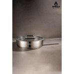 Amboss 22x5 cm Nova Paslanmaz Çelik Cam Kapaklı Tava