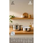 Amboss 4 Parça Cook And Store Paslanmaz Çelik Tencere Saklama Kabı Pratik Set Gri