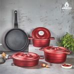 Amboss 7 Parça Copper Kırmızı Döküm Tencere Seti