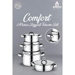 Amboss Comfort 8 Parça Süzgeçli Çelik Tencere Seti Gümüş