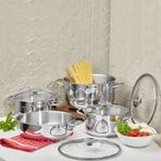 Amboss Cool 8 Parça Cam Kapaklı İndüksiyon Tabanlı Paslanmaz Çelik Tencere Seti