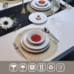 Amboss Damla Life Gümüş 24 Parça 6 Kişilik Porselen Yemek Takımı