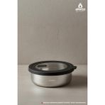 Amboss Nova 2 Parça Paslanmaz Çelik Saklama Kabı 18 cm - 1,5 lt - Gri