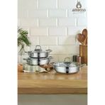 Amboss SAP-4066 Saphire 6 Parça Paslanmaz Çelik Indüksiyon Tabanlı Sahan Set