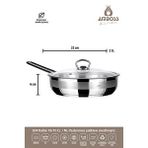 Amboss Saphire Saphire 22x06 cm Cam Kapak Çelik Tek Saplı Tava