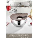 Amboss Satin Paslanmaz Çelik 28 Cm Paslanmaz Çelik Kase 3 Parça Çok Amaçlı Karıştırma Kase Seti Gri
