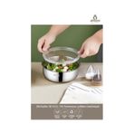 Amboss Steelbox 2 Parça Paslanmaz Çelik Şeffaf Kapaklı Saklama Kabı 18 Cm Gri