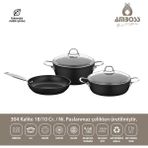 Amboss Titania 5 Parça Yanmaz Yapışmaz Titanyum Kaplama 24 cm Tencere Tava Seti