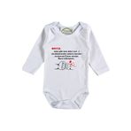 Amca Baba Gibi Ama Daha Cool Yazılı Bebek Zıbın, 6 Ay, Unisex, Beyaz