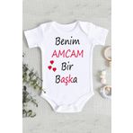 Amca Benim Dayım Bir Başka%100 Pamuk Organik Baskılı Tasarım Zıbın Body, 3 Ay