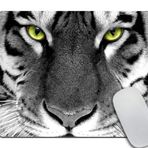 Amcove Hayvan Oyun Mouse Pad Özel, Yeşil Gözlü Beyaz Kaplan Seni İzliyor Mousepad Antika Dekorasyon Mouse Padleri 9,5 X 7,9 inç (240 mm X 200 mm X 3 mm)