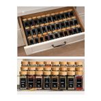 Amentes 12 Li Baharat Kavanozu Köşeli Serpme Başlıklı Baharatlık Bambu kapaklı 120 ml