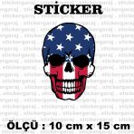 America Kuru Kafa 2 Adet Sticker - Araba Motosiklet Kask Buzdolabi Cam Otomobil Atv Laptop Tablet Duvar Stickeri