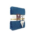 American Kennel Club Premium Kadife Sherpa Evcil Hayvan Battaniyesi Köpekler ve Kediler için Yumuşak ve Sıcak Evcil Hayvan Battaniyesi - 101,6 cm x 76,2 cm - Lacivert