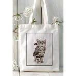 American Shorthair Kedi Baskılı Bez Çanta Omuz Çantası Kişiye Özel Model 6