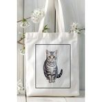 American Shorthair Kedi Baskılı Bez Çanta Omuz Çantası Kişiye Özel Model 7
