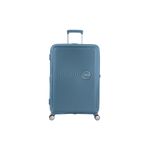 American Tourister Mavi Soundbox - Körüklü 77 cm Büyük Sert Valiz