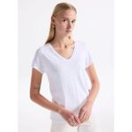 American Vintage Beyaz Kadın Standart Desensiz T-Shirt SON33H25BLANC