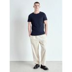 American Vintage Lacivert Erkek Standart Desensiz T-Shirt MBYSA18BH25NAVY