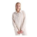 American Vintage Standart Gömlek Yaka Gömlek, XS-S, 5003308949, Ekru, Kadın
