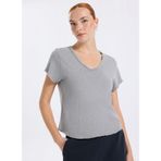 American Vintage V Yaka T-Shirt, S, 5003308889, Gri, Kadın