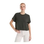 American Vintage Yuvarlak Yaka T-Shirt, M, 5003308939, Haki, Kadın