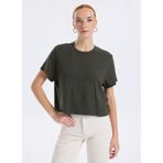 American Vintage Yuvarlak Yaka T-Shirt, S, 5003308939, Haki, Kadın